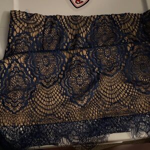 Windsor Navy Blue Lace Mini Skirt